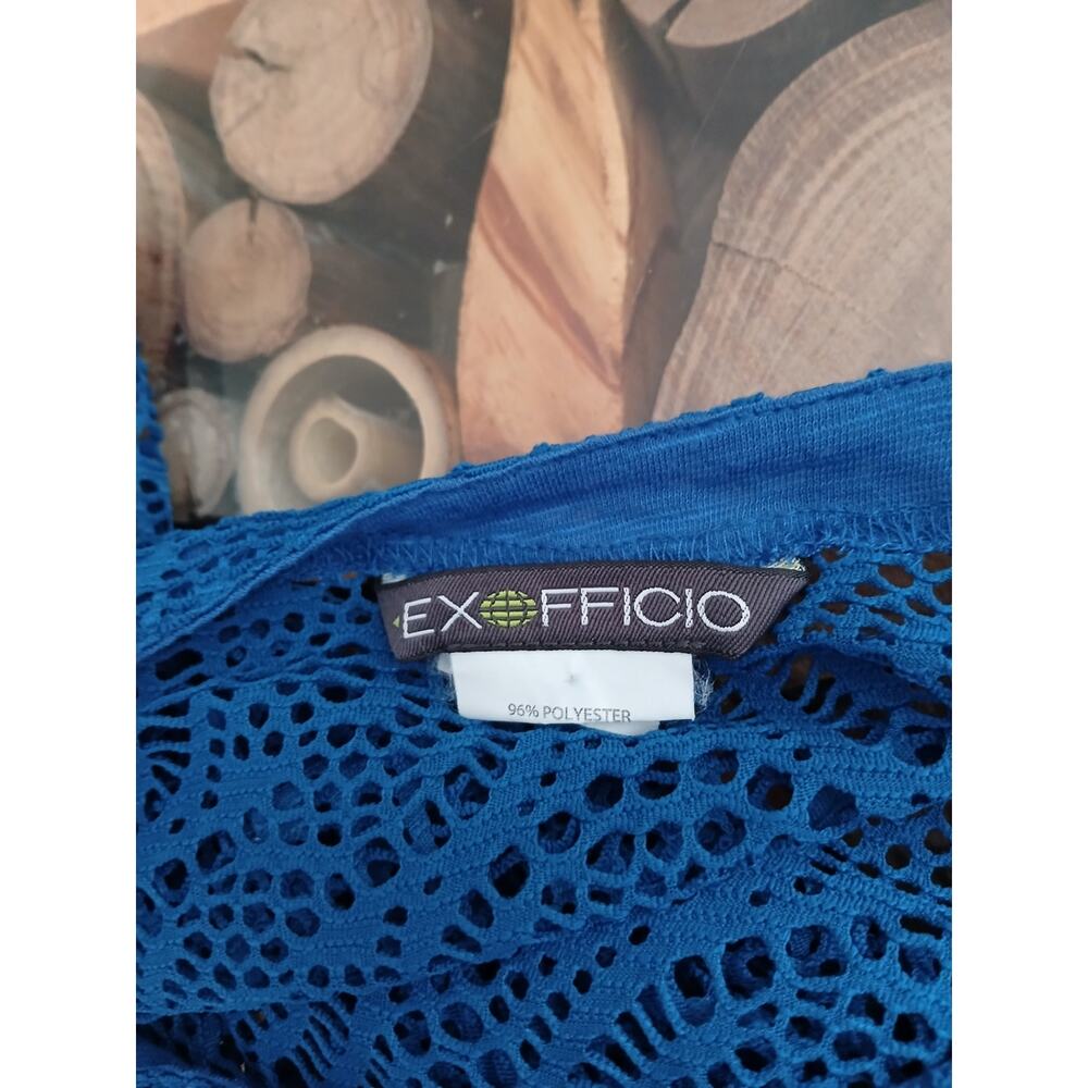 Exofficio Mesh Cover Dress Blue Swim Beach Summer Tunic Medium - Picture 3 of 10